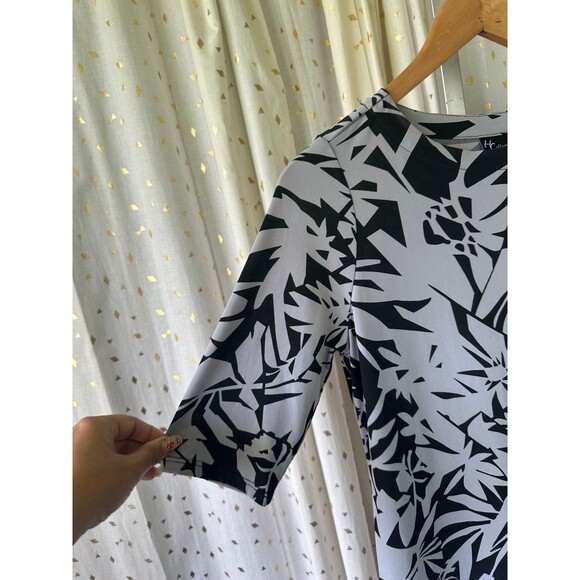 H Collection Petites Hawaiian Inspired Tropical Graphic Leaves Sheath Dress XS - Picture 3 of 5